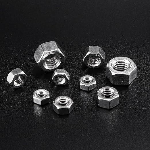 1/2-13 Hex Nuts 100Pcs 304 Stainless Steel 18-8, Full Thread, Hex Drive, Bright Finish by SG TZH
