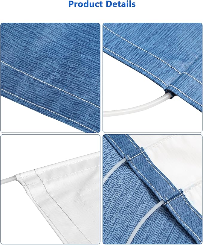 RV Awning Fabric Replacement, 18.5oz Heavy-Duty Weatherproof Vinyl Camper Awning Replacement Universal Outdoor Canopy for RV, Motorhome, Trailer Awnings (Sapphire Blue Fade, 16'(Fabric 15'2"))