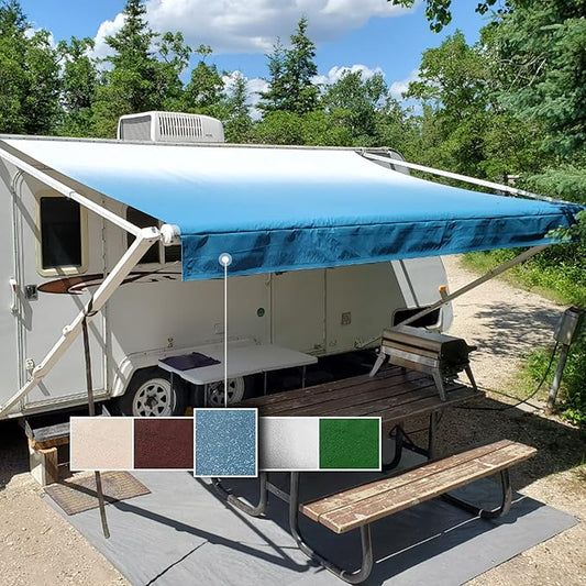 RV Awning Fabric Replacement Standard Grade Premium Vinyl (14'(Fabric 13'2"), Blue Fade)
