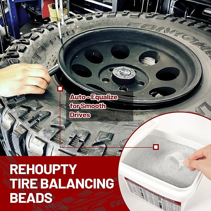Tempered Glass Tire Balancing Beads 13.2LBS (3KG*2 Bulk Tub), Tire Balance Beads for Truck Tires, Trailers, Off-Road Vehicles & RVs - Heavy-Duty Wheel Balance Solution with Scoop Included
