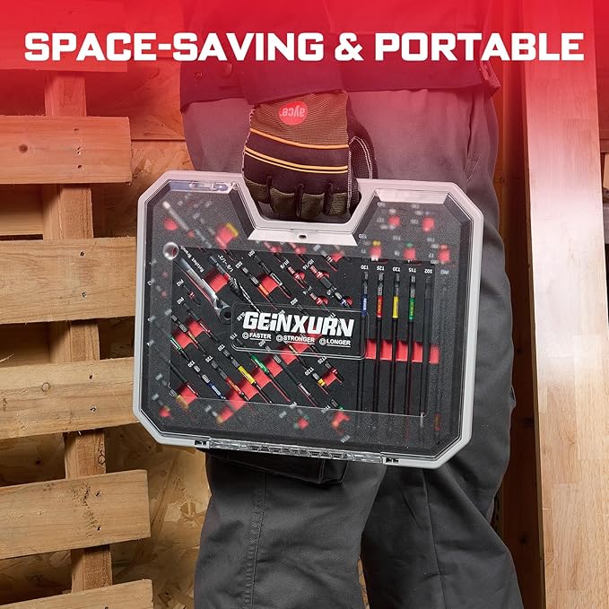 58Pcs Screwdriver Set Include 54Pcs Impact Screwdriver Bits Set, Mini Wrench, Step Drill, 1/4”Socket Adapter and Impact Bit Extension with Tool Box for Home Repairs DIY