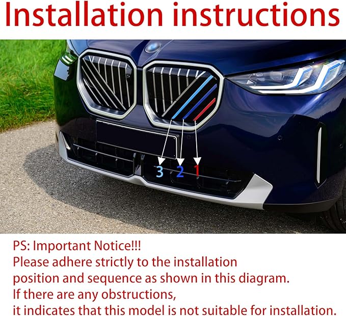 Automotive Grille Inserts for BMW X3 2026 2025 (NOT for X3 M50 xDrive),Front Grill Accessories
