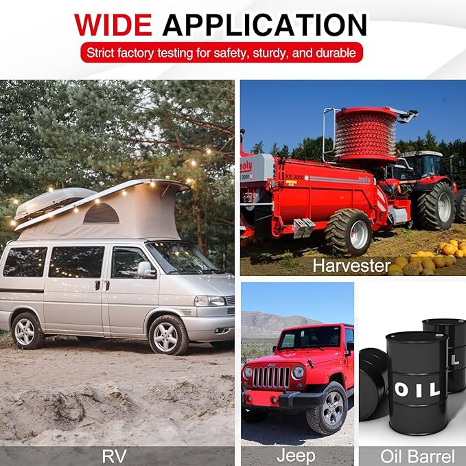 TOPWAY 12V DC Gasoline Fuel Pump 10GPM Self-priming Oil Transfer Pump With Handle, Overheat Protection, Explosion-Proof, Built-in Bypass, for Gasoline Fuel Diesel Kerosene Removal,Red