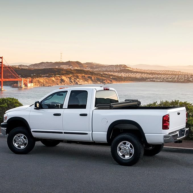 AUTOSAVER88 Soft Quad-fold Truck Bed Tonneau Cover Compatible with 2015-2025 Ford F-150 F150 (Excl. Raptor Series) 5.5ft Bed