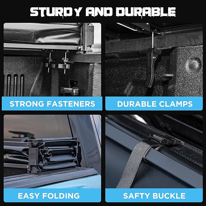 Truck Bed Tonneau Cover Compatible with Toyota Tundra 2022 2023 2024 2025 2026 5.5 ft Short Box, Soft Folding(Tri Fold) Style