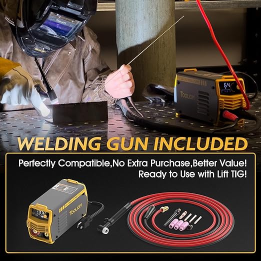 TOOLIOM 135A Stick/Lift TIG Welder 110V MMA ARC Welder Machine with Lift TIG Torch with LCD Display Portable Welding Machine