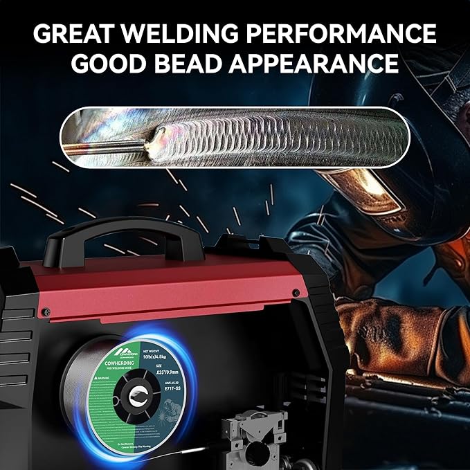 Mig Welding Wire, Flux Core Wire .035" E71T-GS 10-Pound (2 Pack) Gas Solid Carbon Steel Low Splatter Solid Wire for Mild Stee, High Feedability Strong ABS Plastic Spool Welding Wire