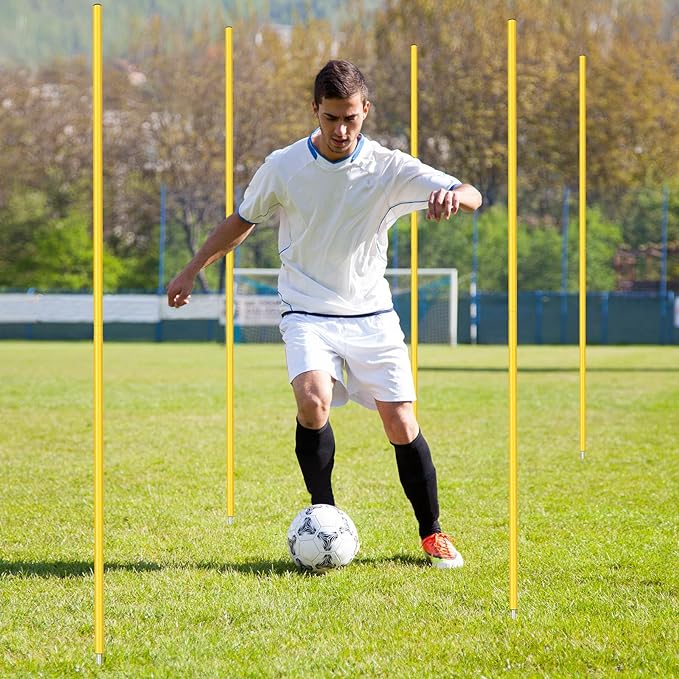 Blulu Training Agility Poles 5ft Forza Slalom Adjustable Soccer Training Poles Soccer Sticks Agility Equipment for Football Sport Football Soccer Speed