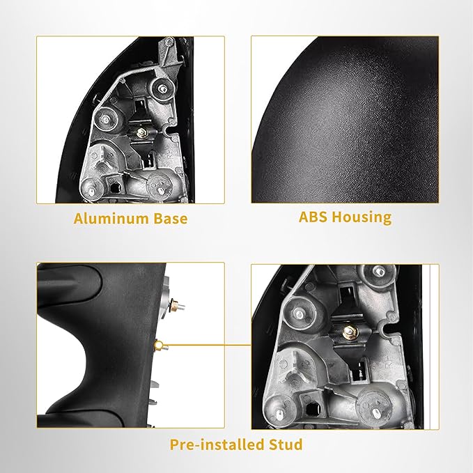 DWVO Side Towing Mirrors Compatible with 1999-2016 Ford F250 F350 F450 F550 Super Duty, 2001-2005 Ford Excursion, Power Heated, Manual Folding, Pair Set