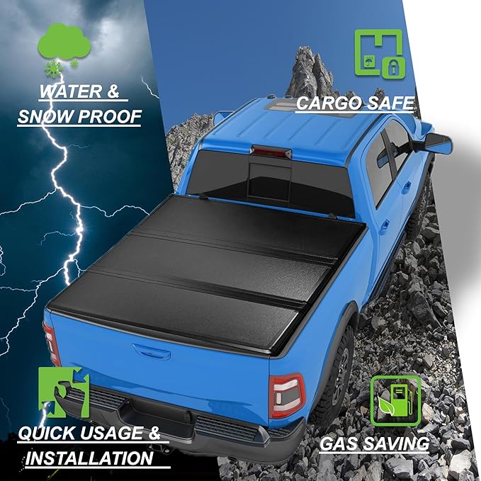 EZ-COVER 6'9" Hard Tri-Fold Truck Bed Cover Compatible for 2020-2026 Chevrolet Silverado GMC Sierra 2500HD 3500HD FRP Tonneau Cover | Fleetside