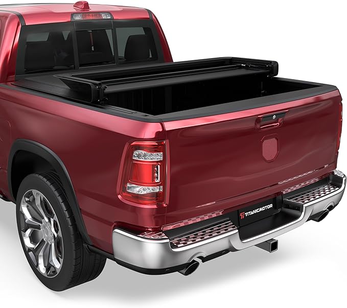 Soft Tri Truck Bed Tonneau Cover Compatible for 2009-2025 Dodge Ram 1500 Fleetside Without Ram Box 3-Fold 5.7FT 67.4Inch