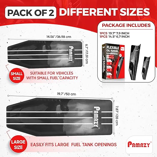 [Upgraded] 2PCS Silicone Flexible Oil Funnel Reusable, Large Size General Oil Change Draining Tool Spill-Free Foldable Oil Filter Moldable Drain Funnel for Oil Change, Spill-Free Oil Filling