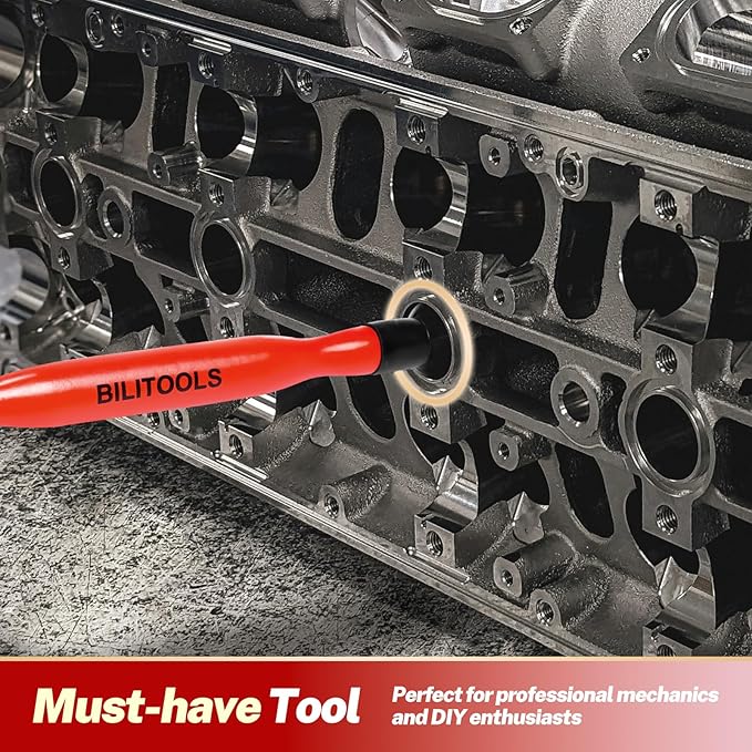 BILITOOLS 2PCS Valve Lapping Kit with 8 Suction Plates 4 Size, Valve Grinding Tool for Engine Maintenance (Red)