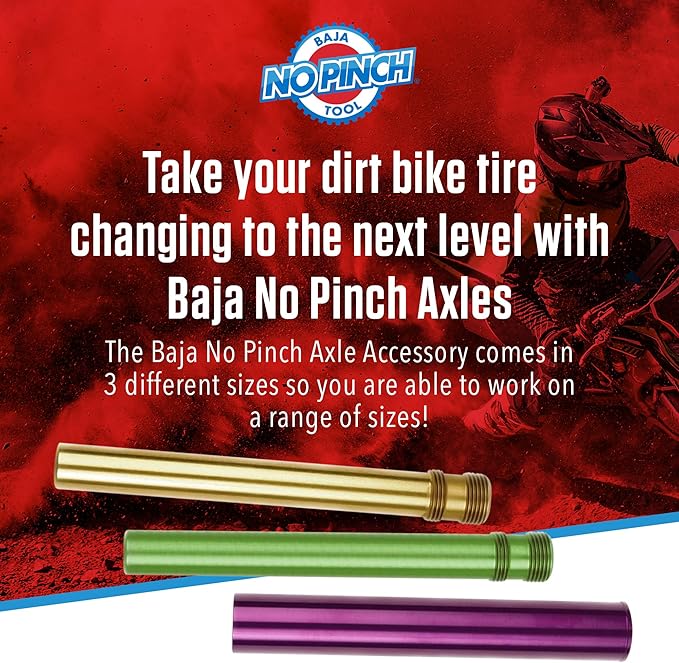 BAJA NO PINCH Kit 17mm Axle Shaft Accessory, Fits 17-19mm Axles, Mounts Tires Quickly Without Pinching Tubes for Wheel Dirt Bike Motorcycle Changing Tool - Tire Repair Kit, Motocross and Enduro.