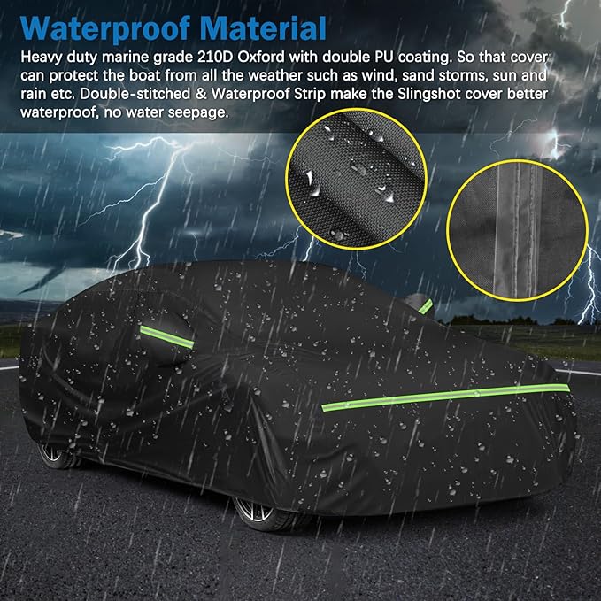 Car Cover for BMW M4/ 4 Series 420i 428i 430i 435i 440i /4 Coupe 2014-2024, Waterproof 210D Oxford Cloth and Cotton Cover Outdoor Full Car Covers with Zipper Windproof Heavy Duty All Weather