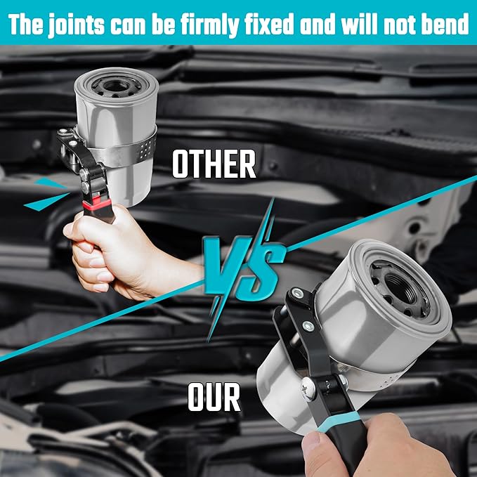 DURATECH Small Swivel Oil Filter Wrench，5 Gear Adjustment Oil Filter Removal Tool Fits Filters 2-3/4" to 3-1/4", Ideal for Car Repair Tools