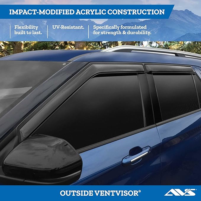 Auto Ventshade [AVS] Outside Mount Rain Guards for 2011 - 2015 Chevrolet Cruze; 2016 Cruze Limited | Window Vent Visors, 4 pcs. - Chrome | 684611