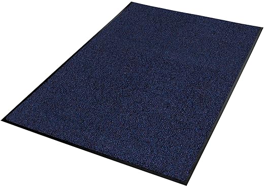 Guardian Platinum Series Indoor Wiper Floor Mat, Rubber with Nylon Carpet, 4'x10', Blue