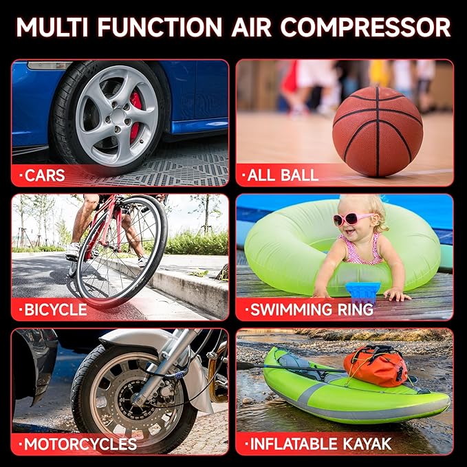 Car Battery Jump Starter with Air Compressor 1000Amp Portable Jump Starter(Satisfy 5L Gas/Diesel),12V Car Battery Charger with 260PSI Tire Inflator, Jumper Cable with USB/DC Port