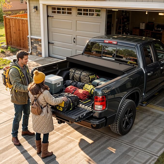 AUTOSAVER88 Low-Profile Hard Tri Fold Truck Bed Tonneau Cover Fit for Ford F-150 F150 2015-2026 with 5.5ft Bed