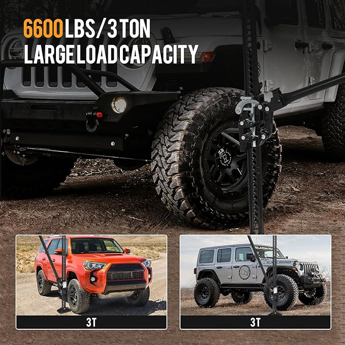 3 Ton Heavy Duty Farm Jack, 7000 Lb Capacity Ratcheting Off Road Utility Farm Jack for ATVs, Utility Vehicles, Off-Road Vehicles, Tractors, Trucks