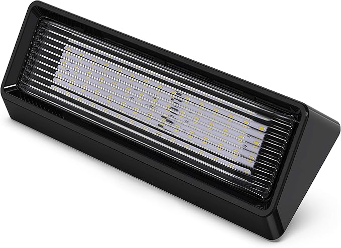 Leisure LED 2X RV Exterior Porch Utility Light XL 12v 650 Lumen Lighting Fixture. Replacement Lighting for RVs, Trailers, Campers, 5th Wheels Black Base Clear Lens (Black, 2-Pack)