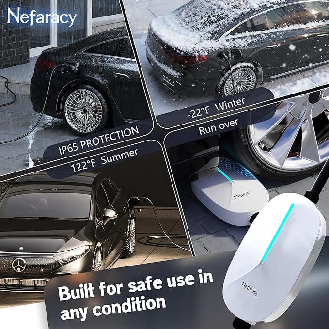 Level 1/2 EV Charger 16A Amp, 110V-240V Portable EV Charger with 20FT Cable, NEMA 6-20 & NEMA 5-15 Plug, Home Electric Vehicle Charging Station for All J1772 Electric Cars