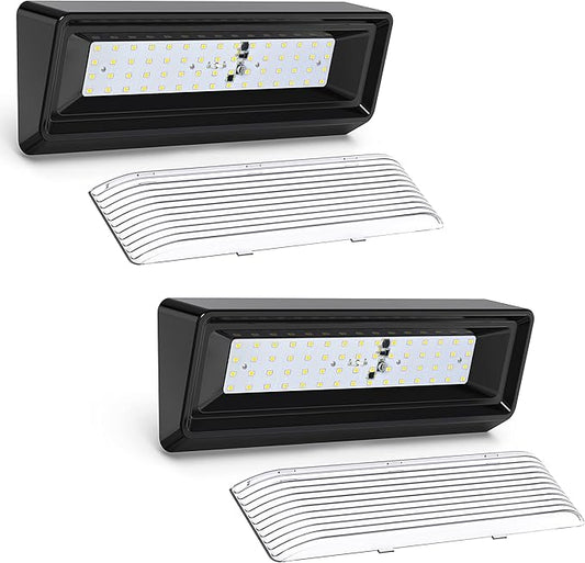 Leisure LED 2X RV Exterior Porch Utility Light XL 12v 650 Lumen Lighting Fixture. Replacement Lighting for RVs, Trailers, Campers, 5th Wheels Black Base Clear Lens (Black, 2-Pack)