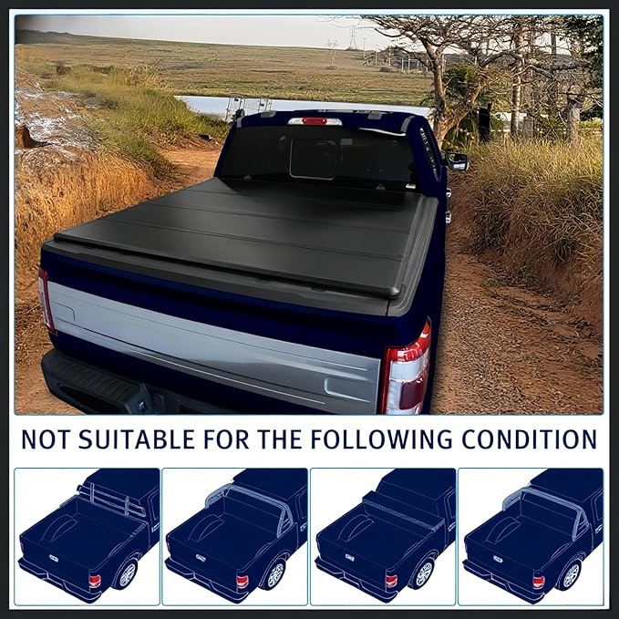 Perfit Liner 6.8 FT Bed Soft Hard Tonneau Cover for 1999-2024 F250 F350 F450 Super Duty Styleside/Fleetside Truck Cargo Topper (Hard Quad-Fold, 6.8 FT, 1999-2025 Super Duty)
