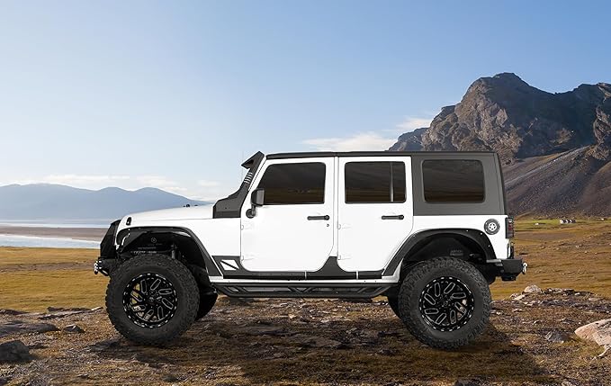 u-Box Wrangler Cladding Skid Plate Door Armor Rocker Guards Slider Compatible with Jeep Wrangler JK Unlimited 2007-2018 4-Door