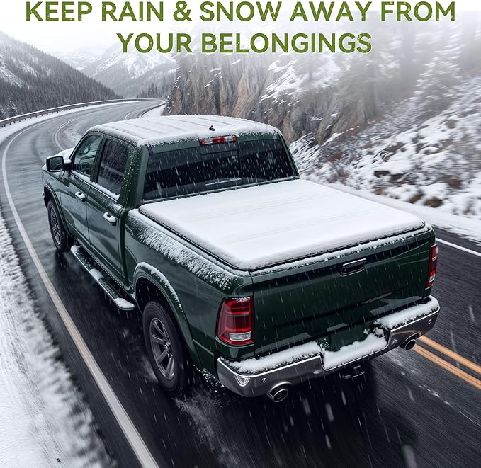 AUTOSAVER88 Low-Profile Hard Tri Fold Truck Bed Tonneau Cover Fit for Ford F-150 F150 2015-2026 with 5.5ft Bed