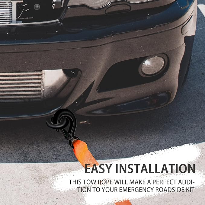 Trailer Winch Strap with Hook, 1.5in 16ft Heavy Duty Boat Winch Strap with 4500lbs Break Strength for Towing Vehicles, Boats, Trailer, Towing (Orange)