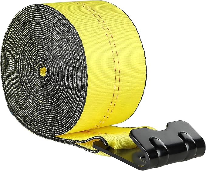 VEVOR Truck Straps, 4" x 40' Heavy Duty Tie Down w/Flat Hooks 18,000lbs Break Strength, WLL# 6000lbs, Cargo Straps tie Down for Flatbeds, Trucks, Trailers, Farms, Rescues, Tree Saver, Yellow(10 Pack)