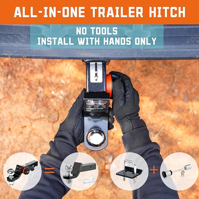 Endo-Hitch Trailer Ball Mount, Reduce Sway Anti-Rattle, 4" Drop Hitch with 2" Ball for 2" Receiver, Tow Hitch with Lock for Rv/Truck/Yachts/ATV/UTV, 7500 LBS GTW