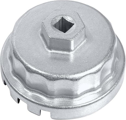 64.5mm Oil Filter Wrench: Oil Filter Removal Tool Compatible with Toyota Camry RAV4 4Runner Tacoma Lexus 2005-2021, 14 Flutes 4 Slots for 2.0L-5.7L Engine