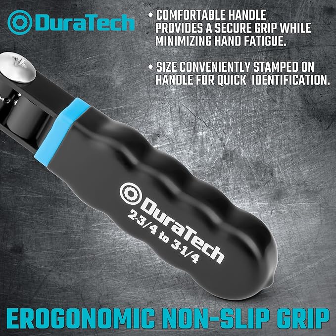 DURATECH Small Swivel Oil Filter Wrench，5 Gear Adjustment Oil Filter Removal Tool Fits Filters 2-3/4" to 3-1/4", Ideal for Car Repair Tools
