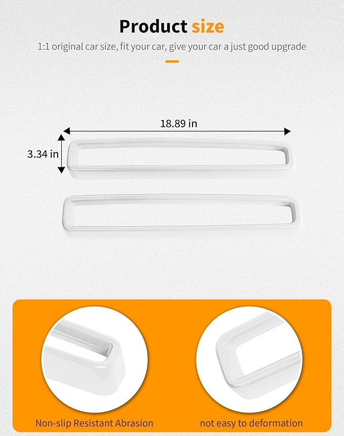 Hoolcar Front Grille Radiator Grille Insert Cover Grillwork Trim Compatible with Dodge Challenger 2015-2024, Exterior Accessories, White, 2pcs