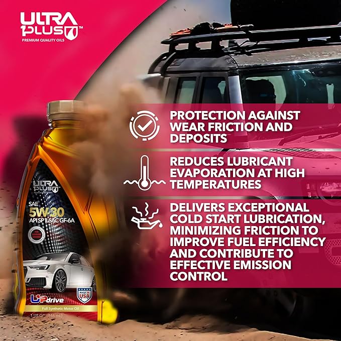 ULTRA 1PLUS SAE 5W-30 Full Synthetic Motor Oil API SP ILSAC GF-6A - 5W30 motor oil, 5 Gallon Pail