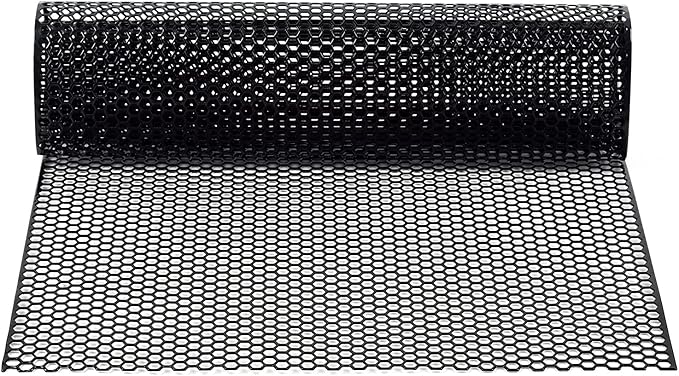AggAuto 47x16 inches Car Pickup Truck Grill Mesh Spoiler Bumper Vent Aluminum Alloy Automotive Grille Insert Air Intake Racing Honeycomb Hole 6mm Spacing 1mm Black