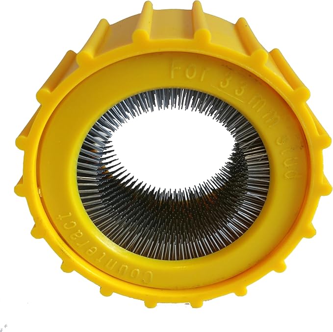 Counteract SBR33-HD 33mm Wheel Stud Cleaning Tool Inserts for SBCT28-HD, Cleans Surface Rust, Corrosion, Debris on OTR, Agriculture, Heavy Duty Vehicles