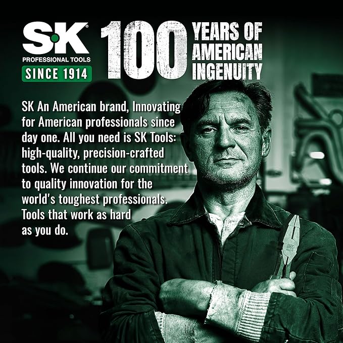 SK 10" Curved Jaw Locking Pliers, Premium CR-V Construction, Ergonomic Anti-slip Handle, Ideal for Welding or Assembly