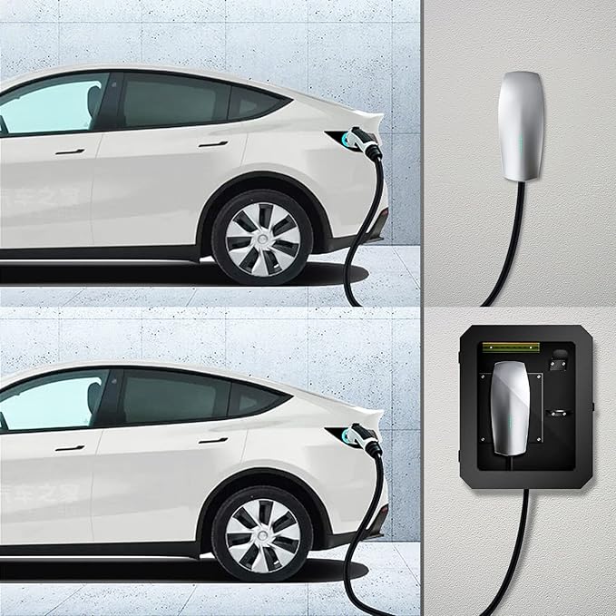 Charger Box for Tesla Gen 3, Outdoor Wall Charger Cover for Tesla Accessories, Rainproof Dustproof Wall Connector Charging Cable Organizer Tesla Charger Lock Box
