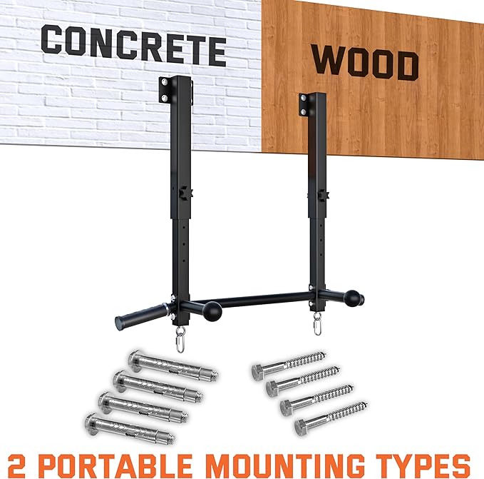 Upgraded-Joist Mounted Pull Up Bar, 800 lbs Heavy Duty Wall Mounted Chin Up Bar, Adjustable Height Pullup Bar for Garage, Basement, Backyard, Beam and Rafter Mount, Easy Installation, Ideal for Multiple Grip Options