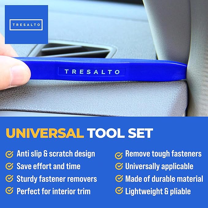 Auto Trim Removal Tool Set - 4pcs No-Scratch Plastic Pry Tool Kit for Car Interior - Fastener, Clip, Door Panel, Molding, and Dashboard Removal Tools - Easy-to-Use Auto Trim Tools for Vehicles