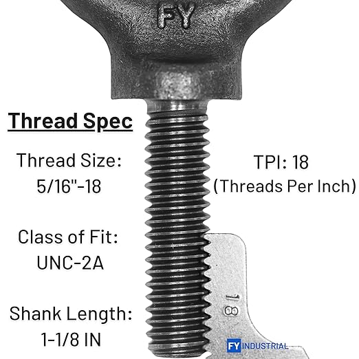 10 Pcs Lifting Shoulder Eye Bolts 5/16"-18 X 1-1/8"