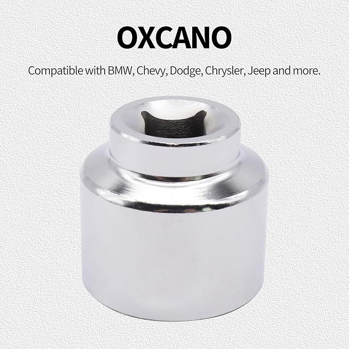 Oil Filter Socket Set, 24mm Socket 6 Point Steel Oil Filter Removal Tool,3/8" Drive Oil Filter Tool Car Accessories Compatible with BMW, Cadillac, Chrysler, Dodge, Jeep, Ford, Chevrolet, Chevy