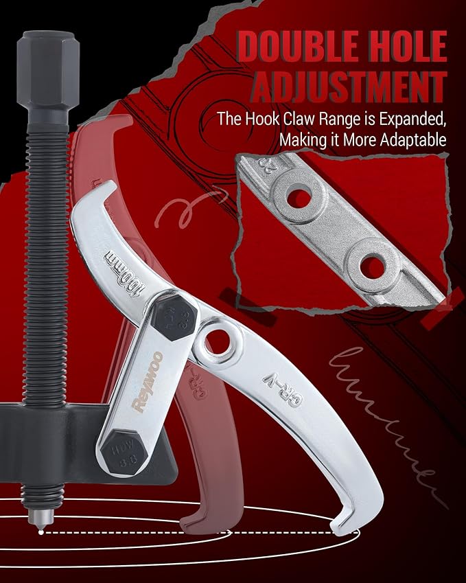 Gear Puller Set, 3" 4" 6" 8" Bearing Puller Kit for Pulley Gear Bearing Flywheel Removal, Cr-V Steel 2 Jaw & 3 Jaw Gear Puller with Reversible Jaws