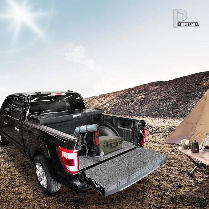 Perfit Liner 6.75' (82") Bed FRP Hard Tri-Fold Tonneau Cover Fits 1999-2026 Ford F250 F350 F450 Super Duty Styleside/Fleetside Truck Cargo Topper, Hardtop, 3-Folding (NOT for Flareside/Stepside)