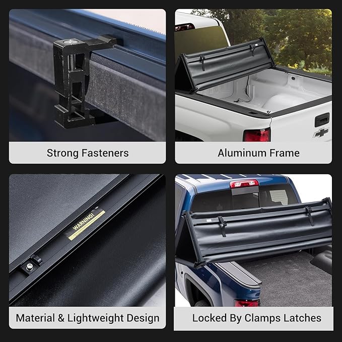 Soft Tri-fold Truck Bed Tonneau Cover Compatible with 2020-2025 Chevy Silverado 1500 Accessories, Gmc Sierra HD (2500-3500) Accessories for 6.9FT