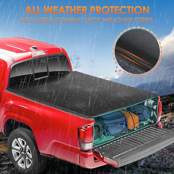 Nilight Soft Tri-fold Truck Bed Tonneau Cover Compatible with Chevy Silverado 1500/GMC Sierra 1500 2014 2015 2016 2017 2018 2019 2020 2021 2022 2023 2024 2025, 6.7ft